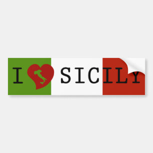 Ich liebe Sizilien Flagge Autoaufkleber