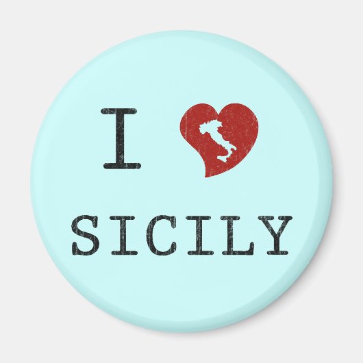 Ich liebe Sizilien Magnet (Vorne)