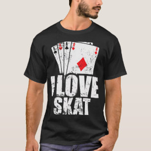Ich liebe Skat Kartenspiel Charmantes Spielen T-Shirt