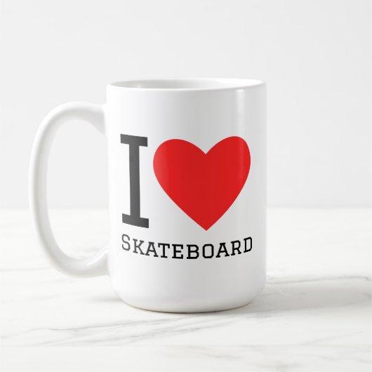 Ich liebe Skateboard Kaffeetasse (Links)