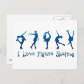 Ich Liebe Skaten - blau Postkarte (Vorne/Hinten)