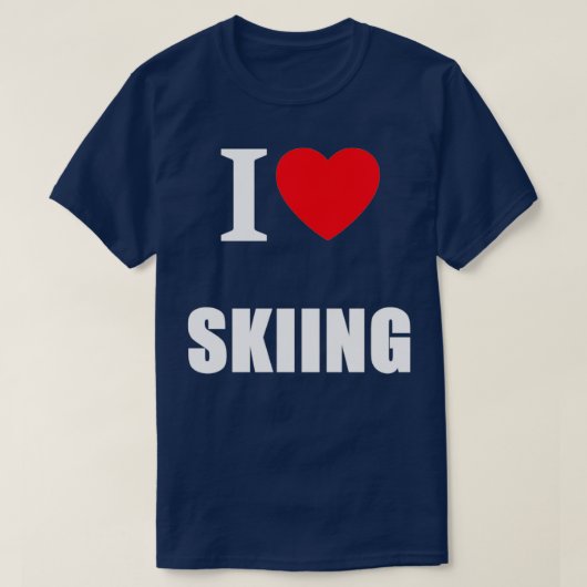 Ich Liebe Skifahrer und Wintersportler T-Shirt (Design vorne)