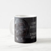 Ich Liebe Skulls. Spooky Drink. Schädel lächeln Kaffeetasse (Vorderseite Links)