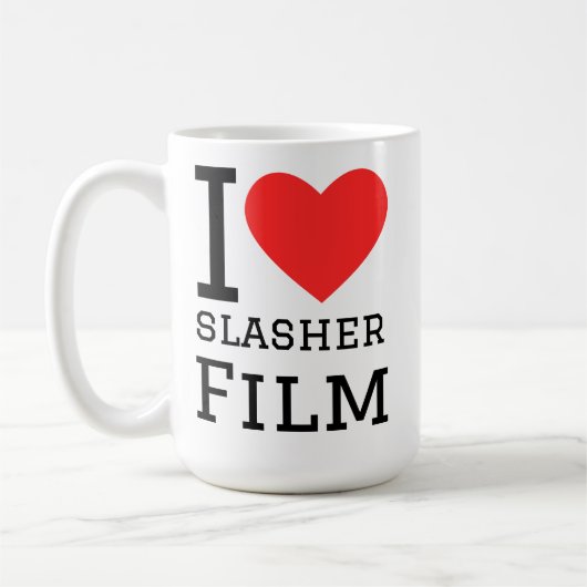 Ich liebe Slasher-Filme Kaffeetasse (Links)