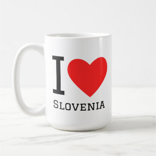 Ich liebe Slowenien quadratischer Aufkleber Kaffeetasse