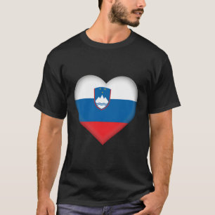 Ich liebe Slowenien Slowenische Flagge Herz Outfit T-Shirt