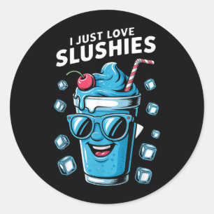 Ich liebe Slushies Kühl Macht Spaß Sommer Slushy G Runder Aufkleber