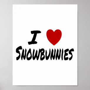 Ich liebe Snowbunnies Skifahren Snowboarden Att Poster