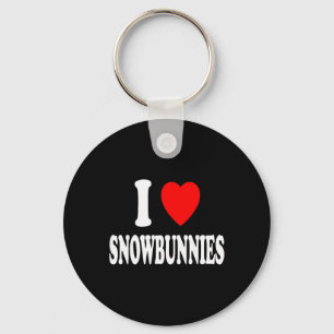 Ich liebe Snowbunnies Skifahren Snowboarden Att Schlüsselanhänger