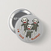 Ich liebe Sockenaffen Button (Vorne & Hinten)
