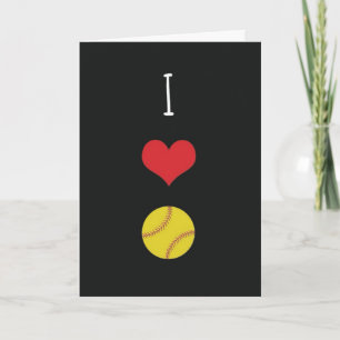 Ich liebe Softball Karte