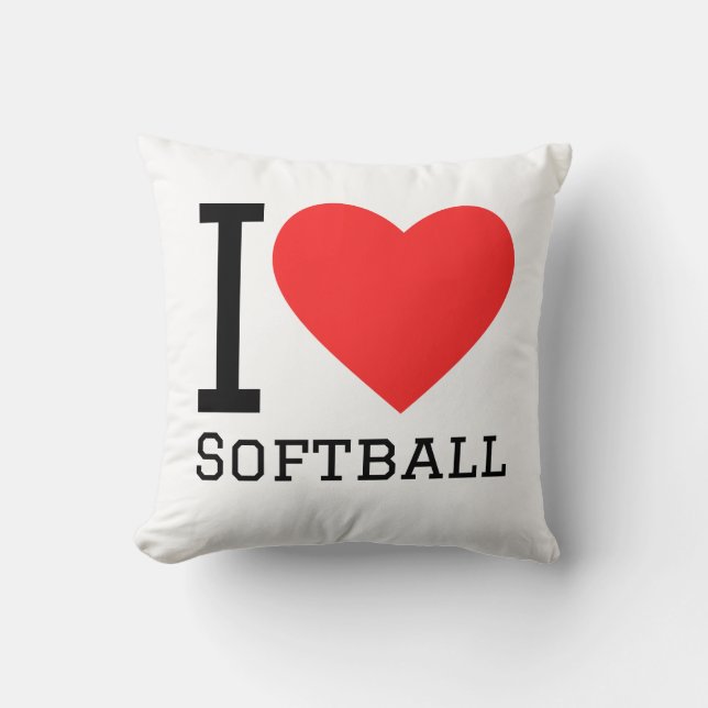 Ich liebe Softball Kissen (Vorderseite)