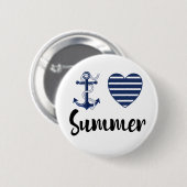 Ich Liebe Sommer, Ankern und Herz Button (Vorne & Hinten)