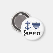 Ich Liebe Sommer, Ankern und Herz Magnet (Vorderseite/Rückseite)