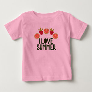 Ich liebe Sommer Baby T-Shirt mit Früchtemuster