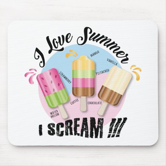 Ich Liebe Sommer - ich schreie !!! Mousepad (Vorne)