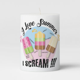 Ich Liebe Sommer - ich schreie !!! Stumpenkerze