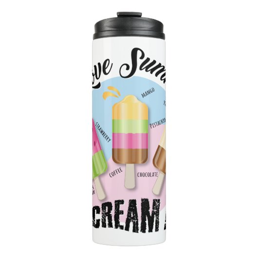 Ich Liebe Sommer - ich schreie !!! Urlaubszeit Thermosbecher (Vorderseite)