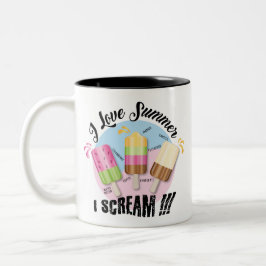 Ich Liebe Sommer - ich schreie !!! Zweifarbige Tasse