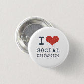 Ich liebe sozial distanzierende Introvertierte Button (Vorne & Hinten)