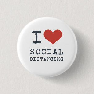 Ich liebe sozial distanzierende Introvertierte Button