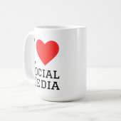 Ich liebe soziale Medien Kaffeetasse (Vorderseite Links)