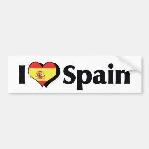 Ich liebe Spanienflagge Autoaufkleber