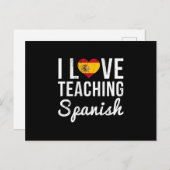 Ich Liebe Spanischlehrer zurück in die Schule Postkarte (Vorne/Hinten)