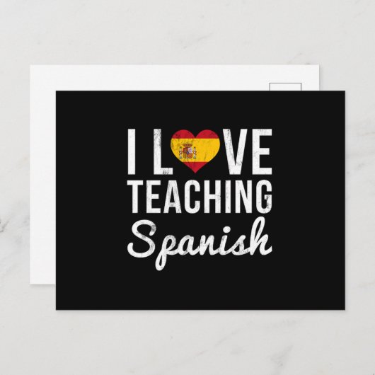 Ich Liebe Spanischlehrer zurück in die Schule Postkarte (Vorne/Hinten)