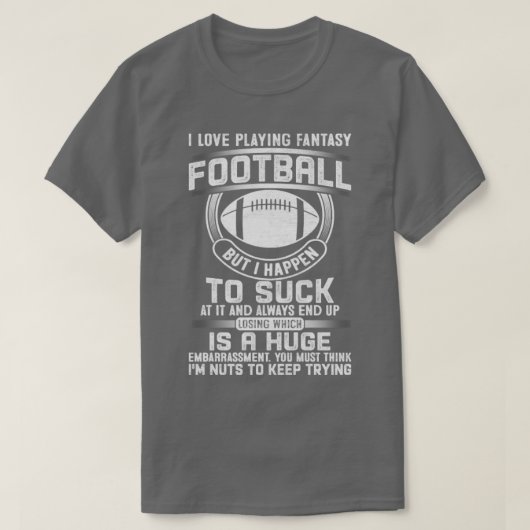 Ich Liebe spiele Fantasiefußball T-Shirt (Design vorne)