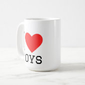 Ich liebe Spielzeuge Kaffeetasse (Vorderseite Links)