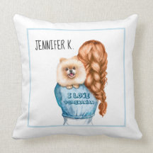 Ich Liebe Spitz Mädchen mit Welpe individuelle Nam