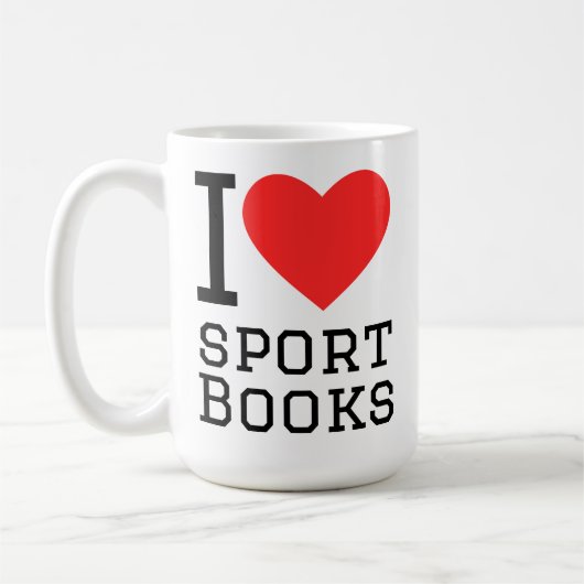 Ich liebe Sportbücher Kaffeetasse (Links)