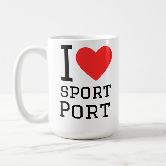 Ich liebe Sporthafen Kaffeetasse (Links)