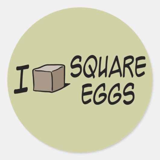 Ich liebe Square Eggs Runder Aufkleber (Vorderseite)