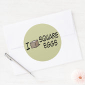Ich liebe Square Eggs Runder Aufkleber (Umschlag)