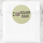 Ich liebe Square Eggs Runder Aufkleber (Tasche)