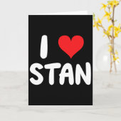 Ich liebe Stan - Herz - Name  Karte (Gelbe Blume)