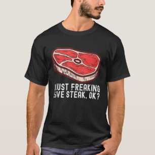 Ich liebe Steak Rohes Steak Fleisch Essen Rindflei T-Shirt