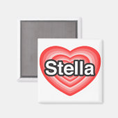 Ich Liebe Stella. Ich Liebe dir Stella. Herz Magnet (Vorderseite/Rückseite)