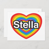 Ich Liebe Stella. Ich Liebe dir Stella. Herz Postkarte (Vorne/Hinten)