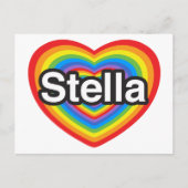 Ich Liebe Stella. Ich Liebe dir Stella. Herz Postkarte (Vorderseite)