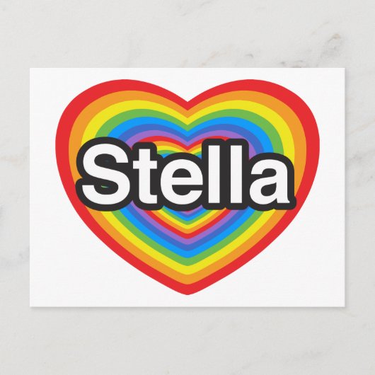 Ich Liebe Stella. Ich Liebe dir Stella. Herz Postkarte (Vorderseite)