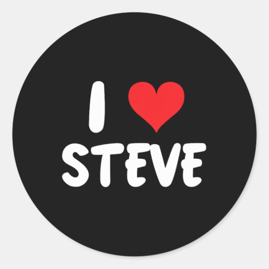Ich liebe Steve - Herz - Name  Runder Aufkleber (Vorderseite)