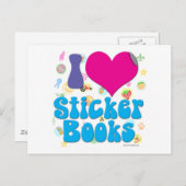 Ich Liebe Sticker Bücher! Postkarte (Vorne/Hinten)