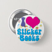 Ich liebe Stickerbücher! Button (Vorne & Hinten)