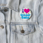Ich liebe Stickerbücher! Button (Beispiel)