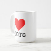 Ich liebe Stiefel Kaffeetasse (Vorderseite Links)