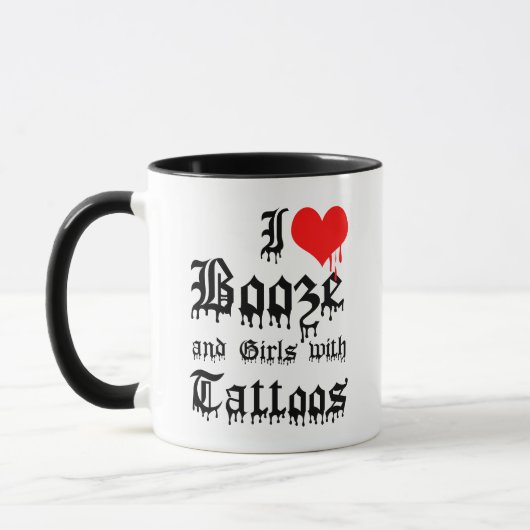 Ich Liebe Stiefel und Mädchen mit Tattoos Tasse (Links)
