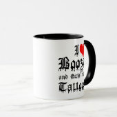 Ich Liebe Stiefel und Mädchen mit Tattoos Tasse (VorderseiteRechts)